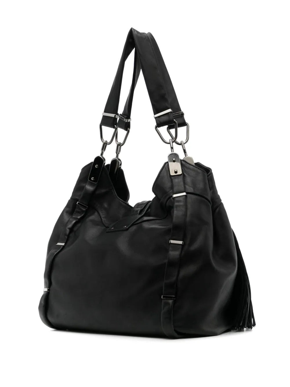 CELINE Dimitri Fringed Leather Shoulder bag
