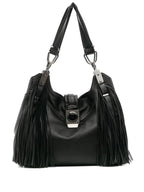 CELINE Dimitri Fringed Leather Shoulder bag
