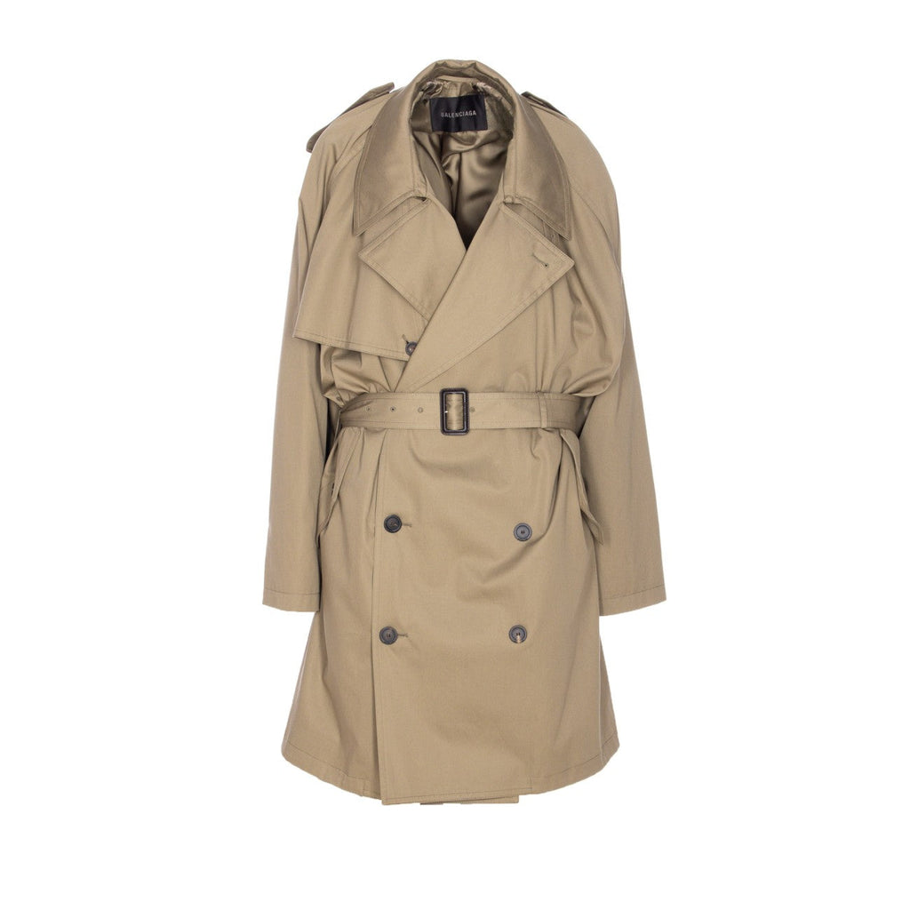 Balenciaga Women Draped Neck Midi Trench