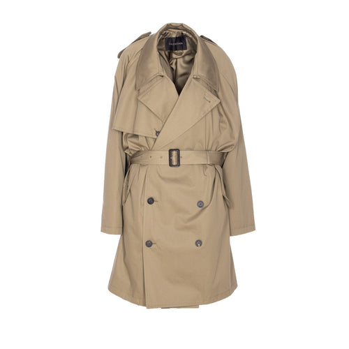 Balenciaga Women Draped Neck Midi Trench