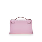 Hermes Kelly Pochette Mauve Sylvestre Swift Rose Gold Hardware