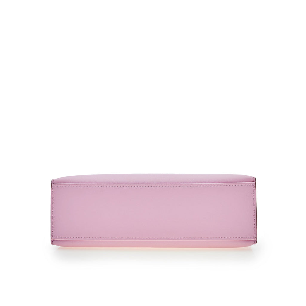 Hermes Kelly Pochette Mauve Sylvestre Swift Rose Gold Hardware