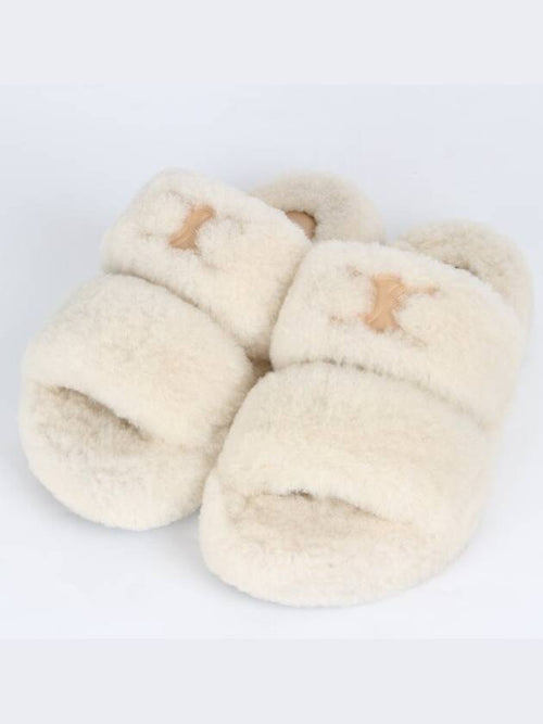 CELINE Logo Shearling Slippers 36 5 235