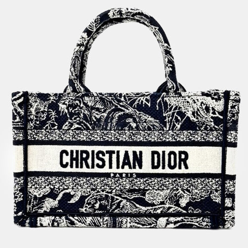 Dior Navy Blue Canvas Mini Book Tote Bag
