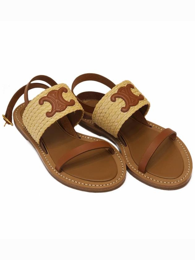 CELINE Limpia Flat Strap Sandals Brown
