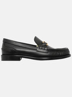 Fendi O'Lock Buckle Leather Loafers Black