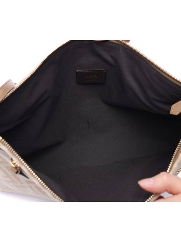Fendi FF Logo Vertigo Clutch Bag Beige
