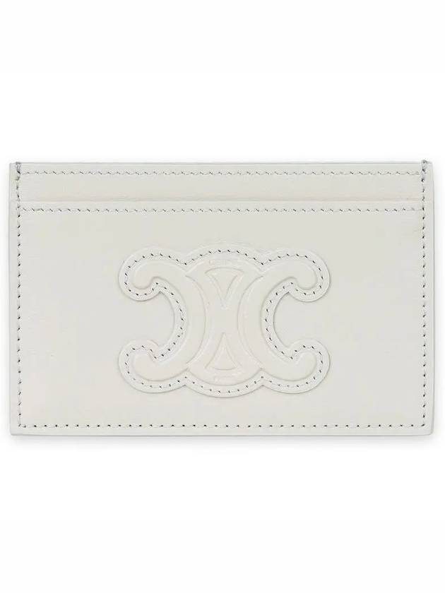 CELINE Coeur Triomphe Shaille Cuffskin Card Wallet Light Stone