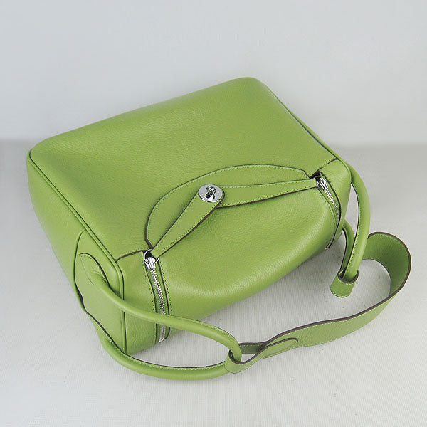 Hermes Lindy 34cm handbag 6208 green Silver