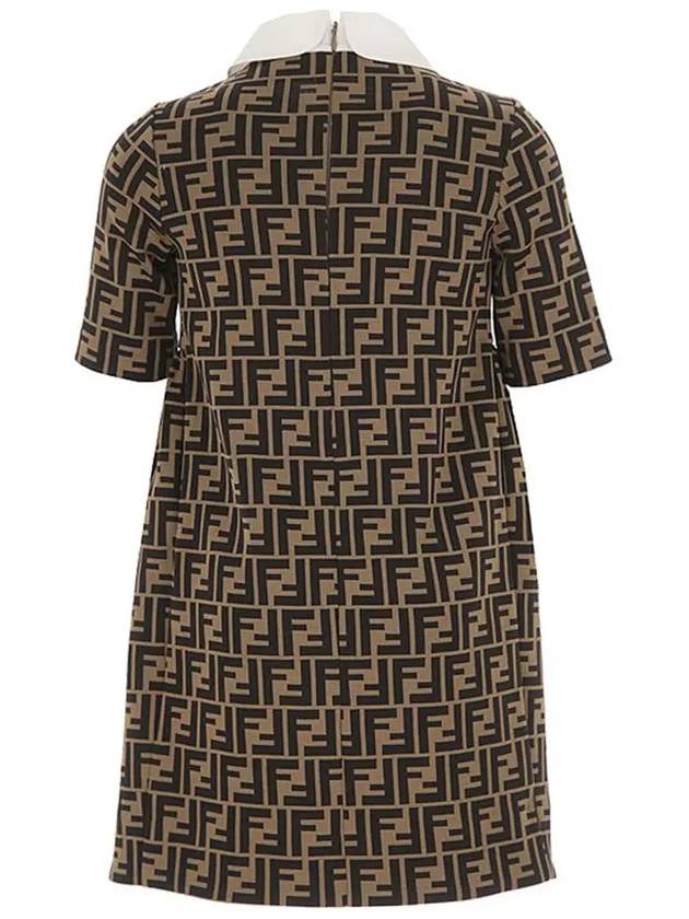 Fendi Kids Pullover Logo Dress Brown