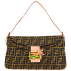 Fendi Brown Zucca Rhinestone Handbag