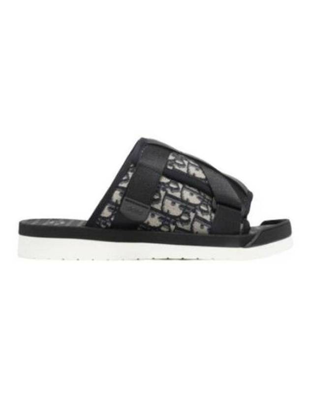 Oblique Jacquard Alpha Sandals Black Beige Dior
