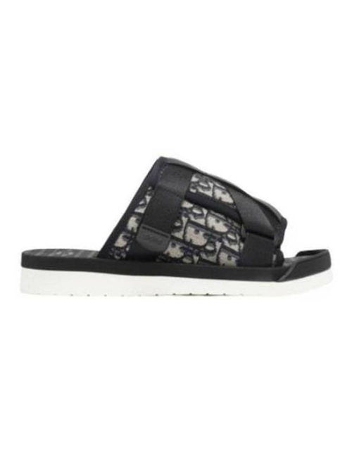 Oblique Jacquard Alpha Sandals Black Beige Dior