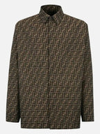 Fendi Men's FF Long Sleeve Shirt Brown