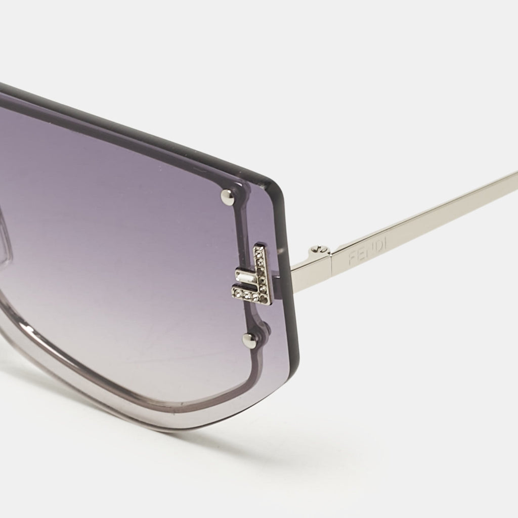 Fendi Grey Gradient Ff40096U Fendi First Crystals Shield Sunglasses
