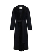 Fendi Shawl Collar Belt Coat Black