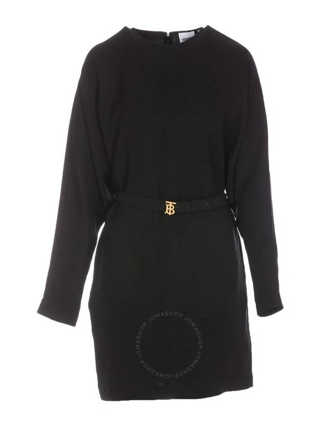 Burberry Women's Monogram Motif Silk Caddy Short Dress Black