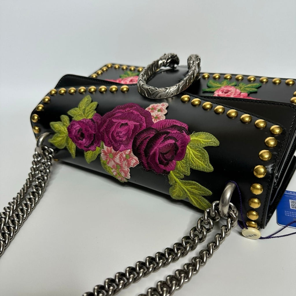 Gucci Dionysus Shoulder Bag Flower Embroidered Black - NG102614