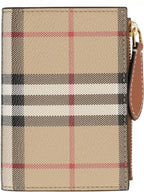 Burberry Vintage Check 2-Fold Half Wallet Beige