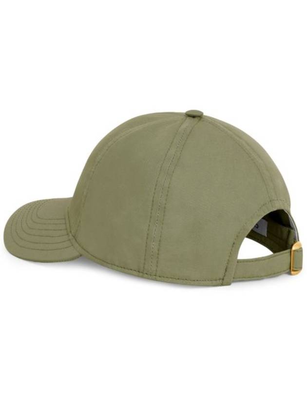 CELINE Embroidered Logo Cotton Ball Cap Khaki