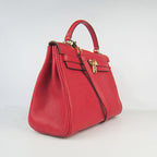 Hermes Kelly 32cm Togo Leather Handbag Red/Golden