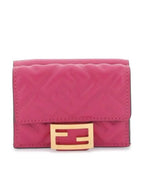 Fendi FF Baguette Flap Card Half Wallet Pink