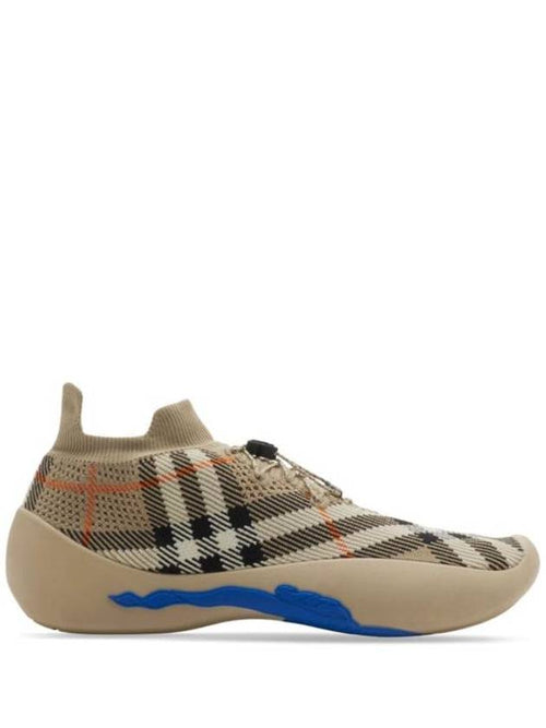Burberry Check Knit Neptune Low Top Sneakers Sand