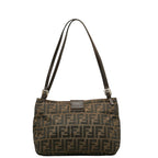 FENDI Zucca Shoulder Bag 26726 Brown Canvas Leather