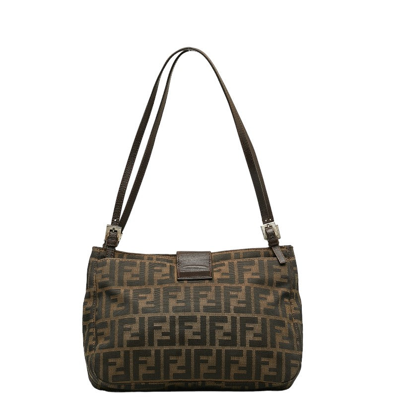 FENDI Zucca Shoulder Bag 26726 Brown Canvas Leather