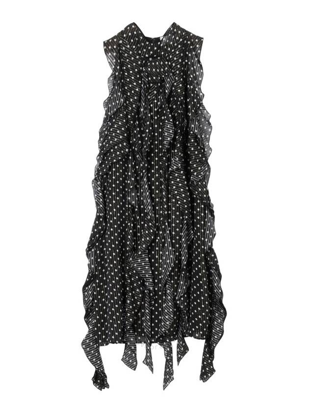 Burberry Burberry Silk Ruffled Polka Dot Dress Brand Size 8 US Size 6