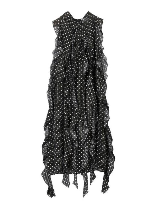 Burberry Burberry Silk Ruffled Polka Dot Dress Brand Size 8 US Size 6