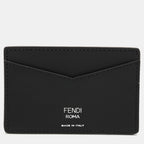 Fendi Black Coated Canvas And Leather Card Holder