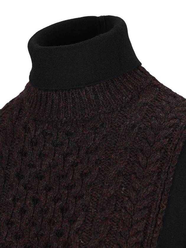 Fendi High Neck Cashmere Midi Dress Dark Purple