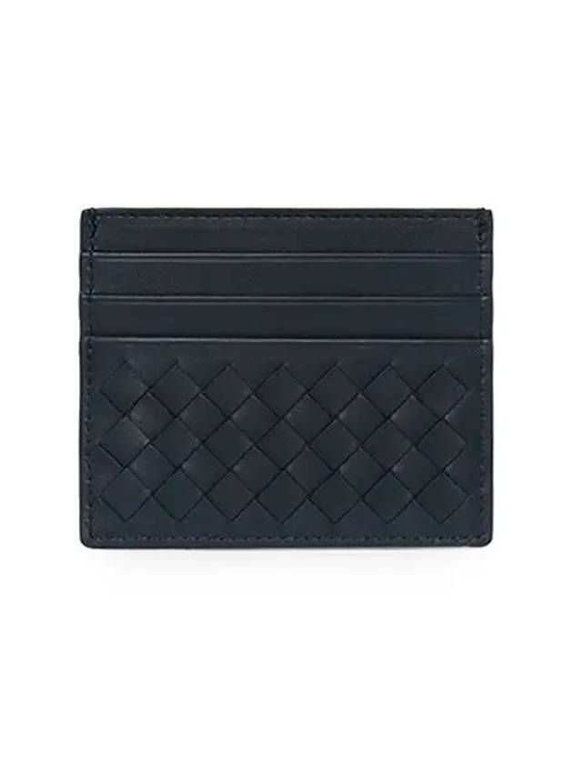 Bottega Veneta Intrecciato Card Wallet Dark Blue