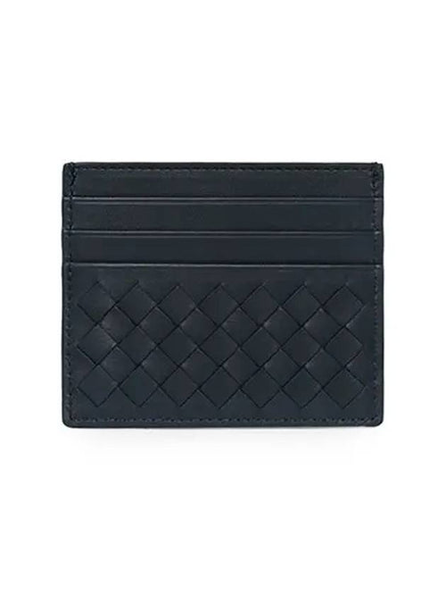 Bottega Veneta Intrecciato Card Wallet Dark Blue