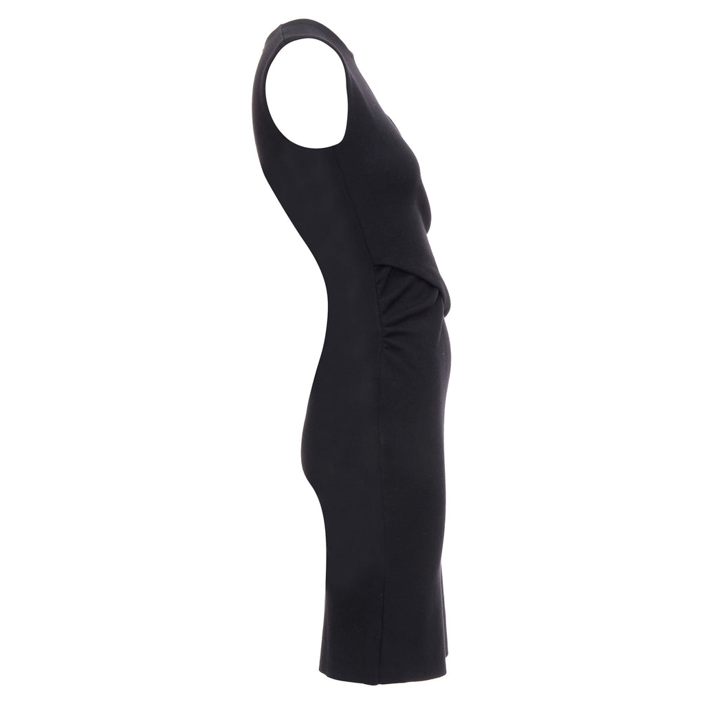 Christian Dior Wool Wrap Ruched Waist Sheath Dress