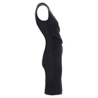 Christian Dior Wool Wrap Ruched Waist Sheath Dress