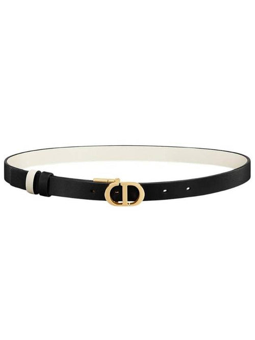 30 Montaigne Reversible Smooth Calfskin Belt Ivory Black Dior