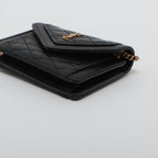 Saint Laurent Mini Envelope Chain Shoulder Bag in Leather Black 685612