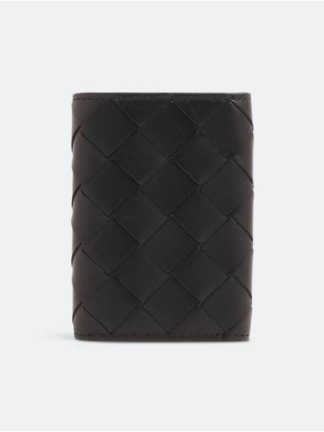 Bottega Veneta Intrecciato Tri-Fold Half Wallet Black