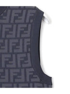 Fendi FF motif sleeveless midi dress blue