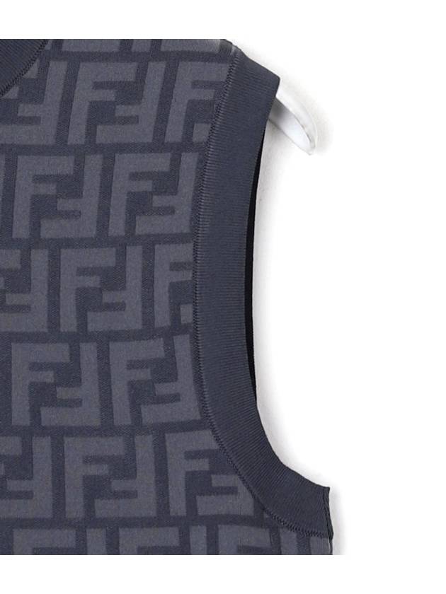 Fendi FF motif sleeveless midi dress blue