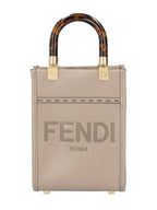 Fendi Sunshine Shopper Small Leather Tote Bag Beige