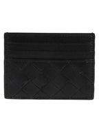 Bottega Veneta Intrecciato Leather Card Wallet Black