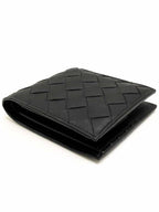 Bottega Veneta Intrecciato Coin Pocket Bifold Half Wallet Black