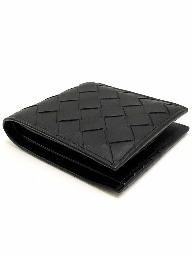 Bottega Veneta Intrecciato Coin Pocket Bifold Half Wallet Black