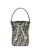 Fendi FF Jacquard  Bucket Bag Black