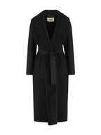 Fendi Shawl Collar Belt Coat Black