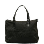 Fendi Zubo Handbag 8BH134 Black Linen Leather  Fendi