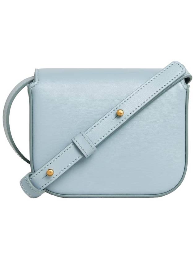 CELINE Triomphe Small Shiny Calfskin Cross Bag Blue